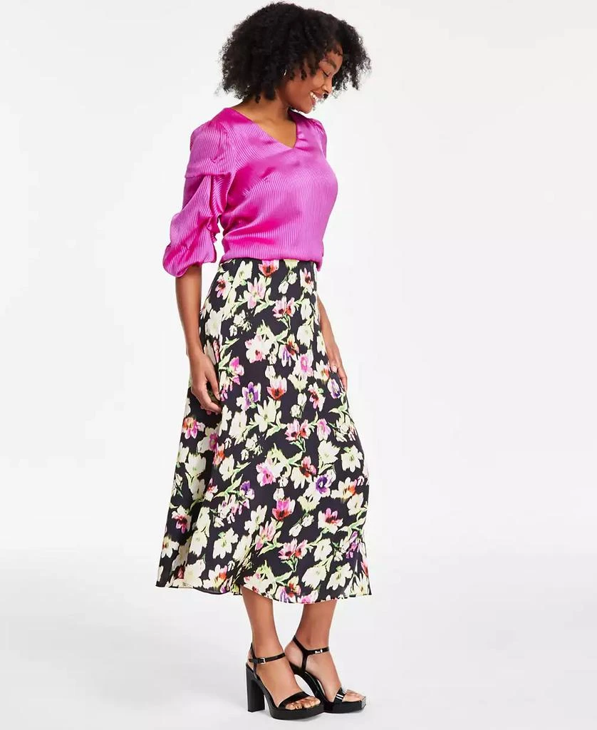 Vince Camuto Women's Floral-Print A-Line Midi Skirt 3