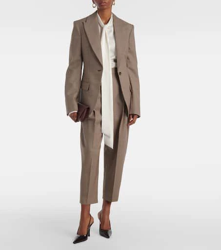 Stella McCartney Houndstooth cropped wool wide-leg pants 2