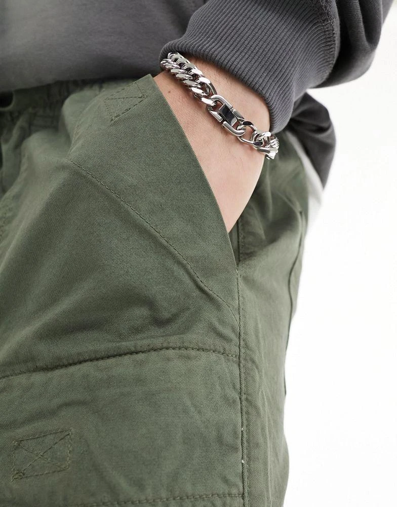 Another Influence Another Influence front pocket cargo trousers in washed khaki 4