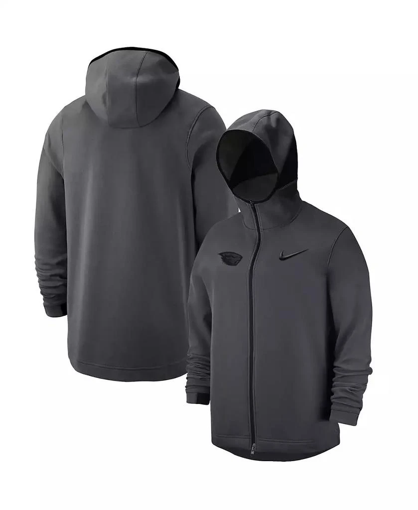 NIKE Men's Anthracite Oregon State Beavers Tonal Showtime Full-Zip Hoodie Jacket 1