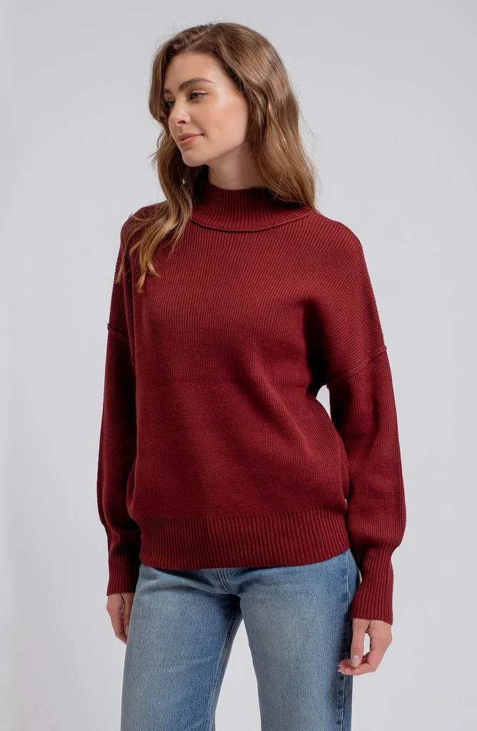 Blu Pepper Mock Neck Ribbed Sweater 5