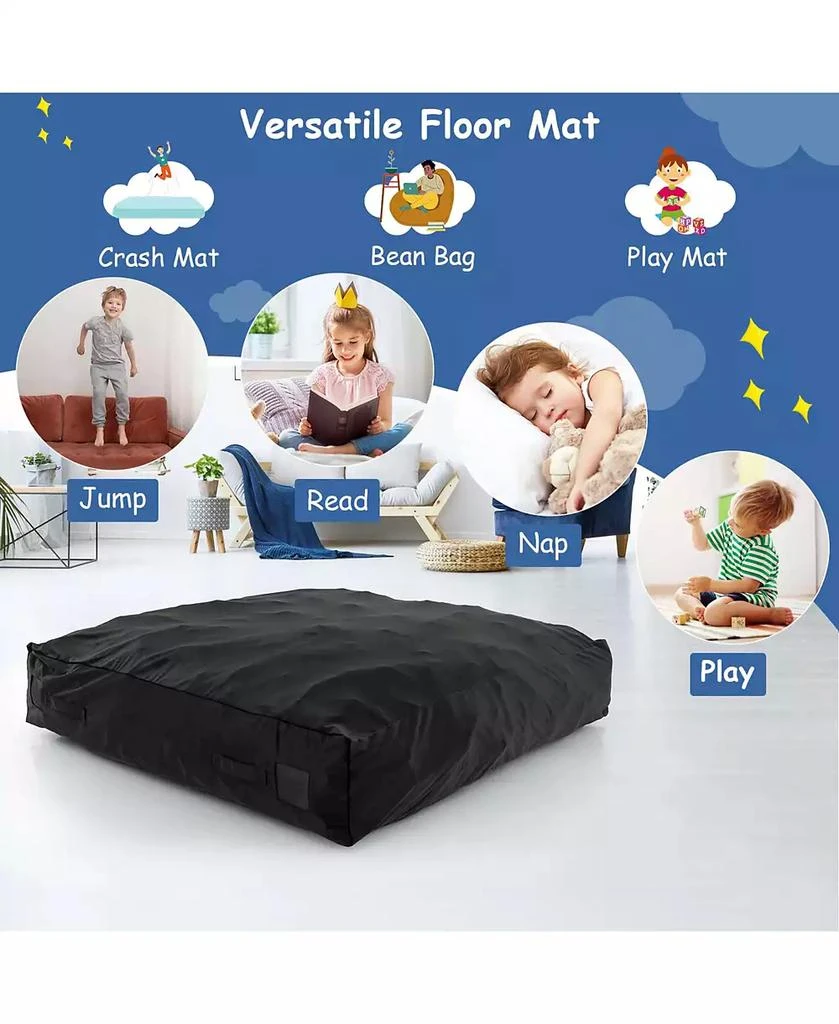 Costway 57" x 57" Crash Pad Sensory Mat with Foam Blocks & Washable Velvet Cover 11
