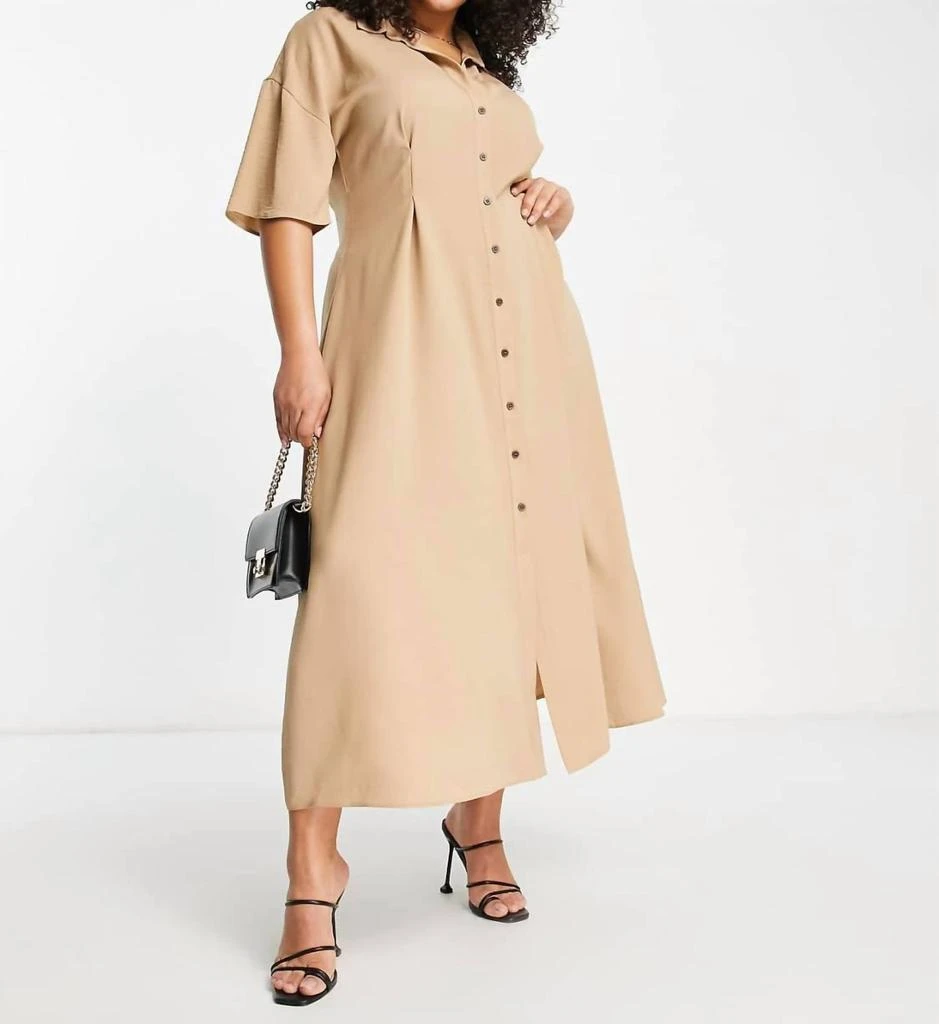 ASOS Asos Design - Curve Button Front Midi Dress 1