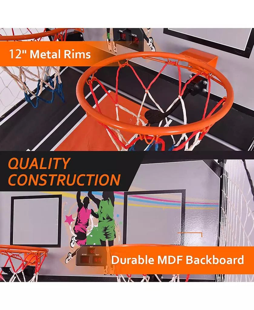 Costway Dual LED Electronic Shot Basketball Arcade Game with 8 Game Modes 4 Balls Foldable 6