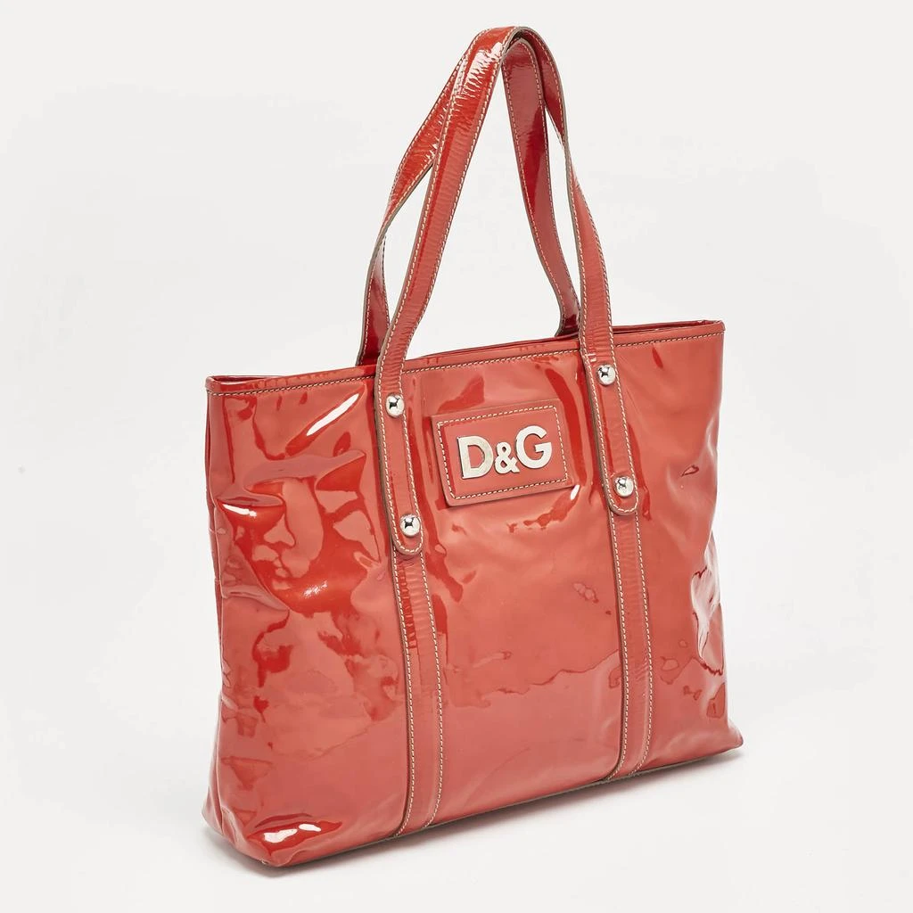 Dolce & Gabbana D&G Red Patent Leather Estelle Tote 3