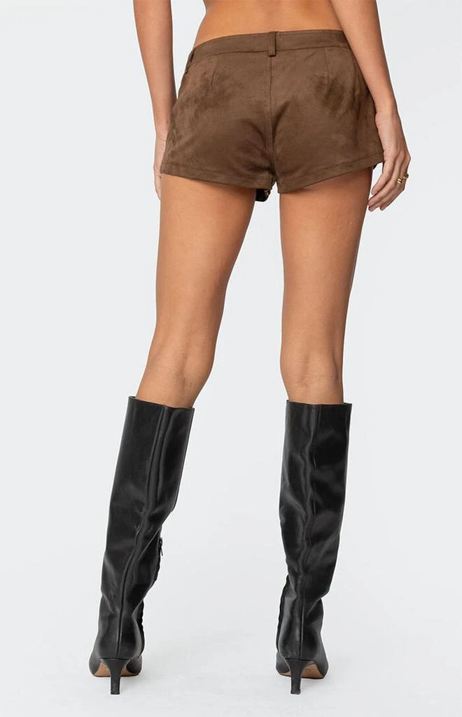 Edikted Studded Faux Suede Micro Shorts 4