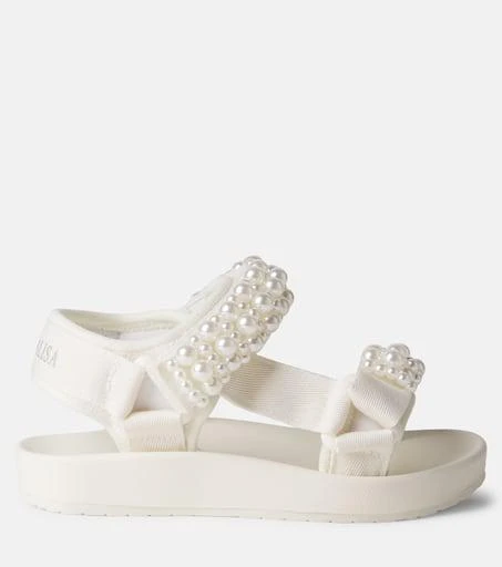 MONNALISA Faux pearl-embellished sandals 3