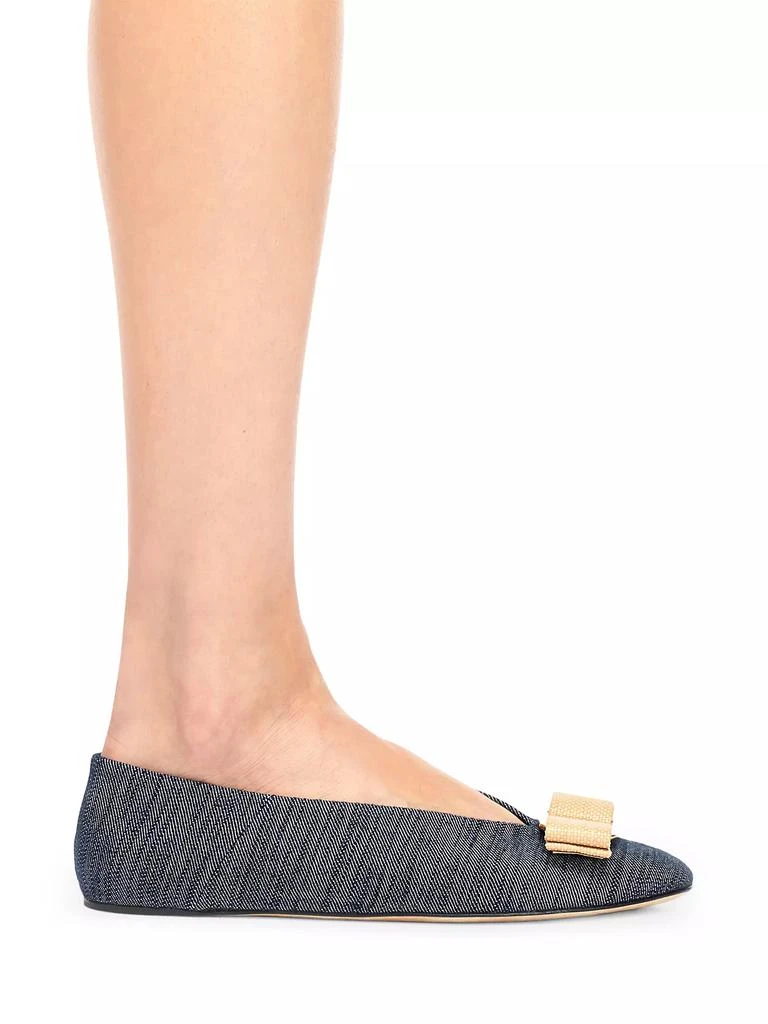 Salvatore Ferragamo Vanna Denim Flats 6