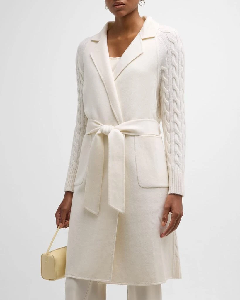 TSE Cashmere Double-Face Cable-Knit Cashmere Coat 3