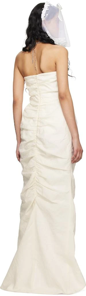 Shushu/Tong SSENSE Exclusive Off-White Ruched Maxi Dress 3
