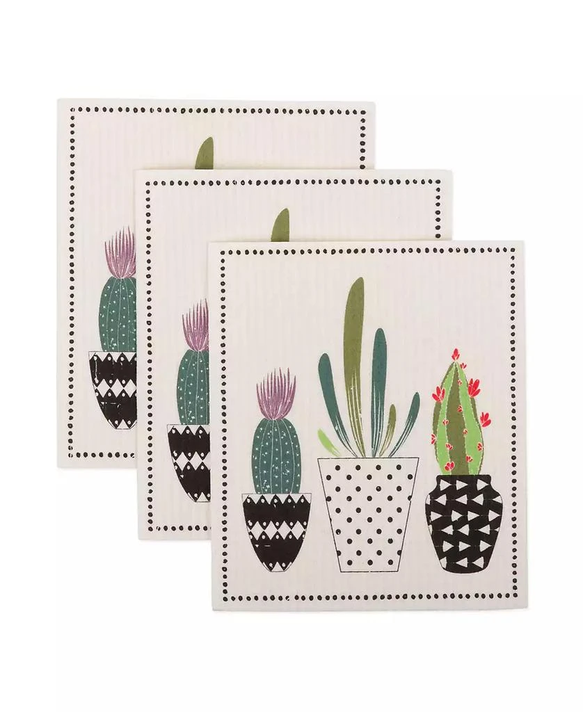 Design Imports Succulents Swedish Dishcloths Set of 3 1
