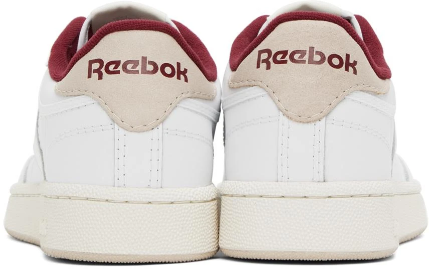 Reebok White & Burgundy Club C 85 Sneakers 2