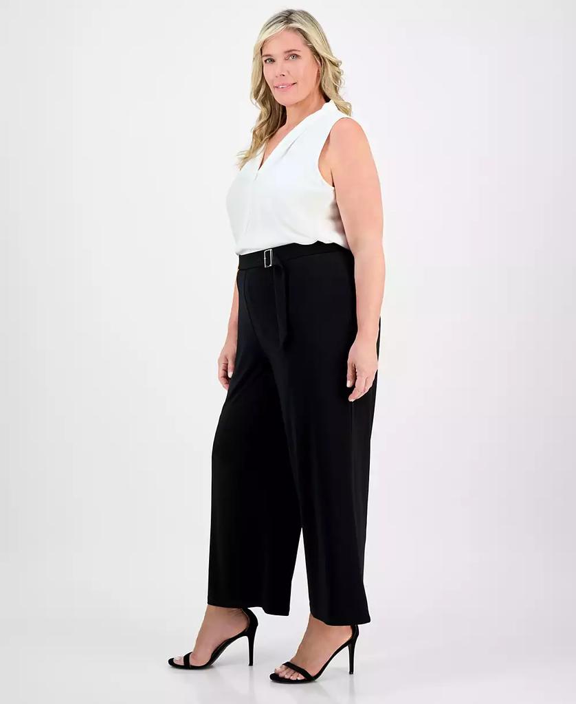 Anne Klein Plus Size Mid-Rise Wide-Leg Palazzo Pants