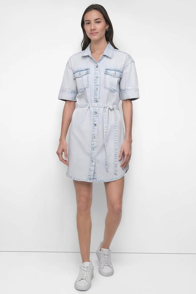 DKNY SELF BELTED UTILITY DRESS
