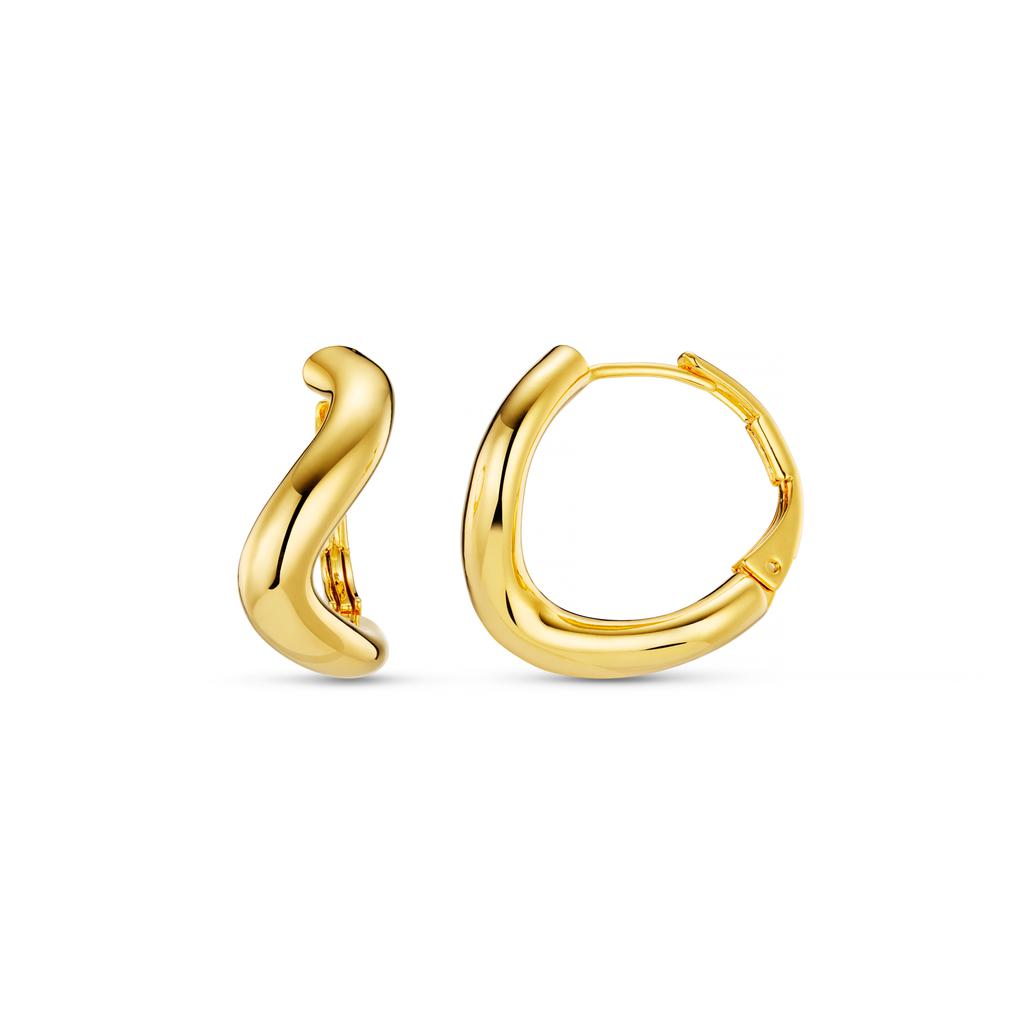 Orelia London Round Wave Chunky Hoop Earrings