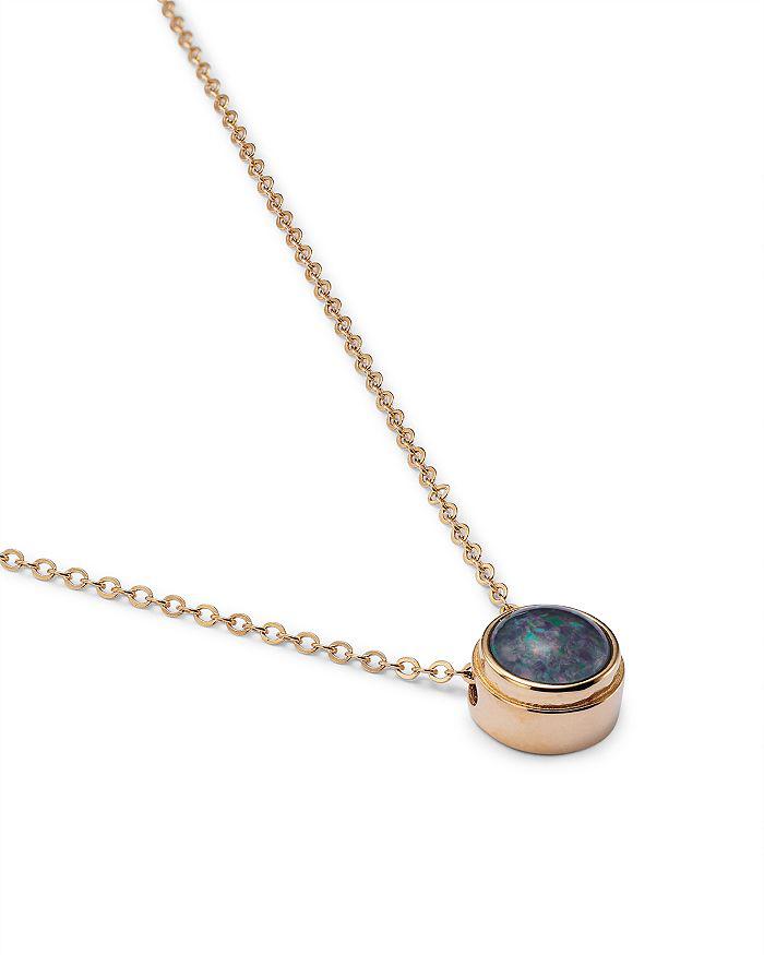 Bloomingdale's Black Opal Bezel Set Pendant Necklace in 14K Yellow Gold, 17"