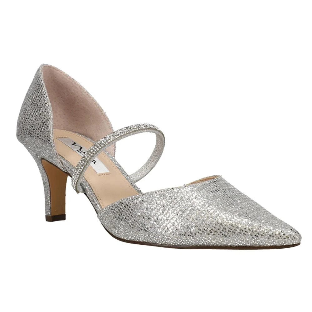 Nina Brystol Metallic Glitter Pointed Toe Evening Pumps 2