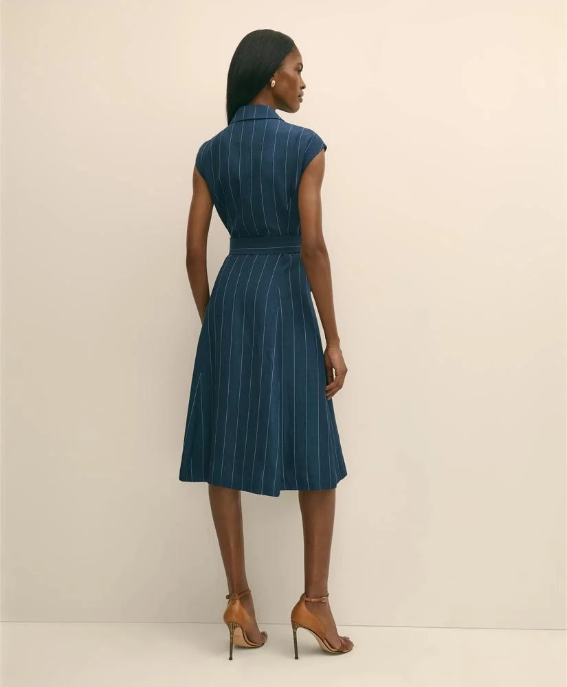 Brooks Brothers Lyocell-Blend Pinstripe Trench Dress 4