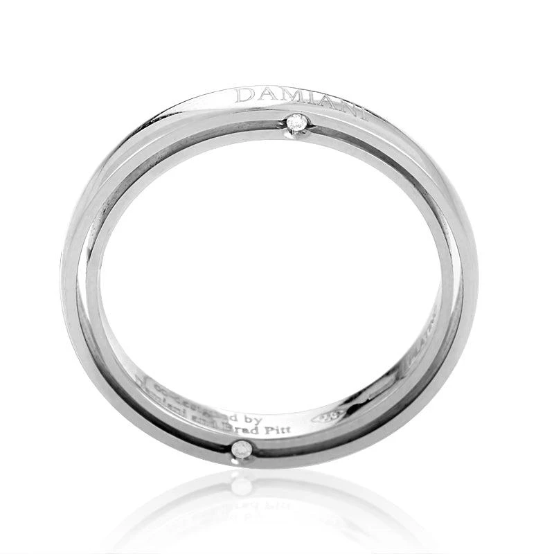 Damiani D.Side Brad Pitt Platinum 4-Diamond Band Ring 4