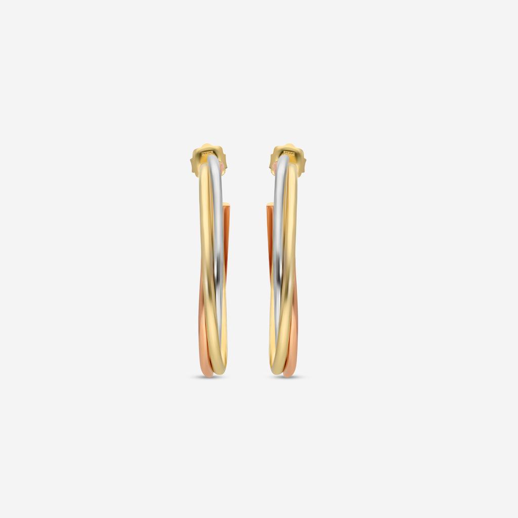 Roberto Coin Roberto Coin 18K Yellow, White & Rose Gold Hoop Earrings 262764AZER00