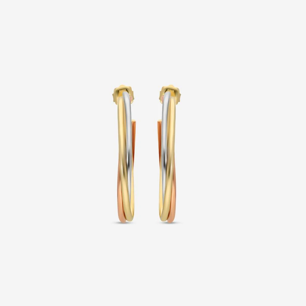 Roberto Coin Roberto Coin 18K Yellow, White & Rose Gold Hoop Earrings 262764AZER00 2