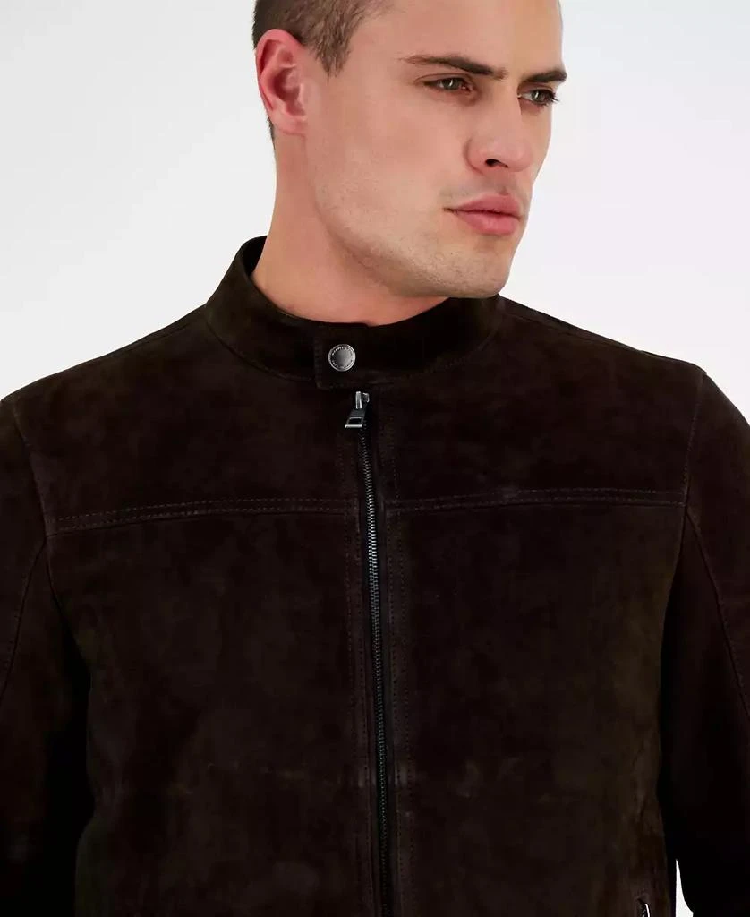 Michael Kors Men's Suede Racer Jacket, Created for Macy's 3