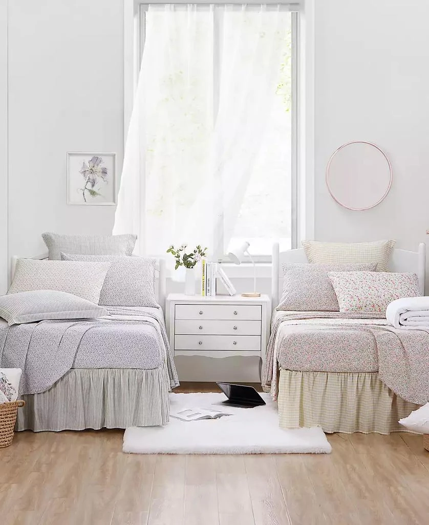Laura Ashley Ticking Stripe Ruffled Bedskirt, Full 3