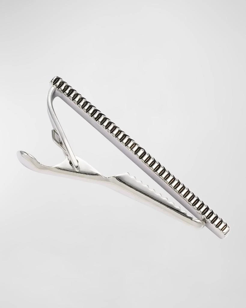 LINK UP Men's Black Obsidian Wavy Frame Tie Bar 2