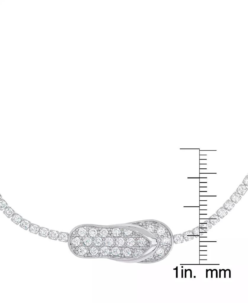Macy
s Women
s Fine Silver Plated Cubic Zirconia Flip Flop Bracelet 2