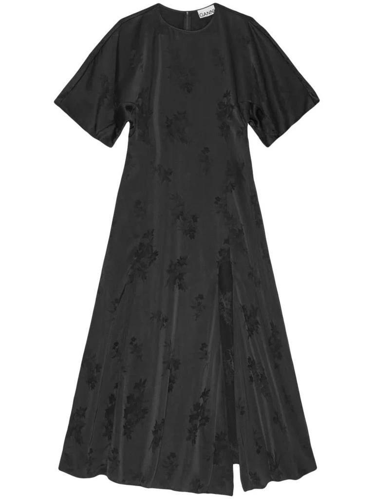 ganni dress sale Satin Wrap Mini This polo dress from Ganni features a classic collar and long sleeves NWT GANNI Pink White Floral
