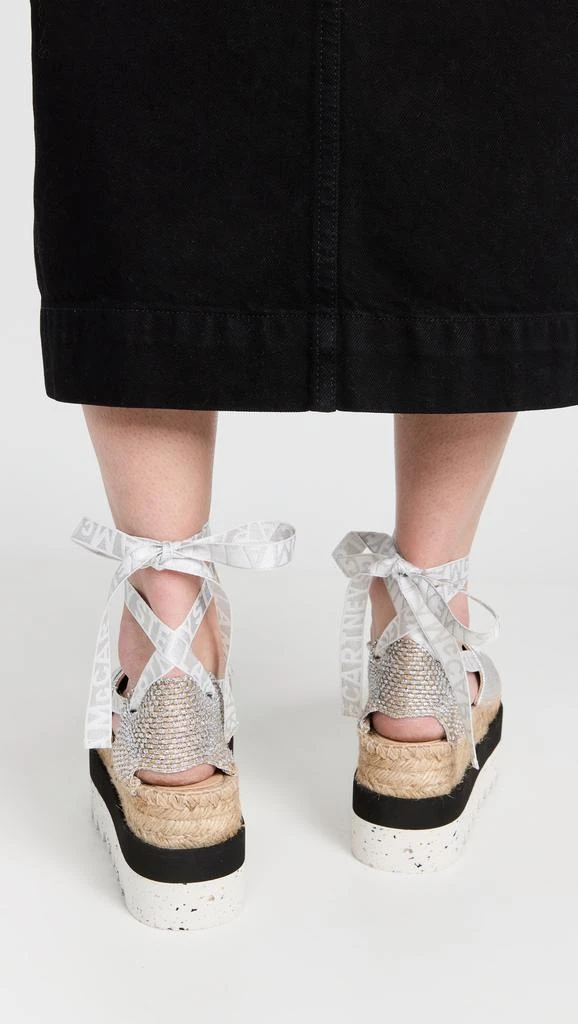 Stella McCartney Gaia Laminated Cotton Platform Espadrilles 4