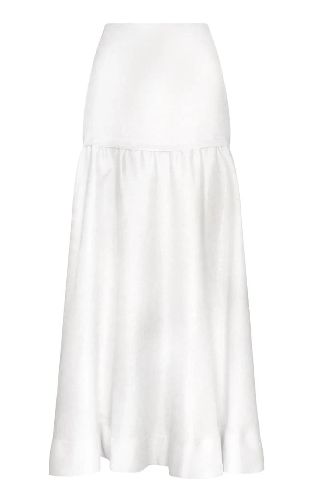 Andres Otalora Andres Otalora - Nuestro Tesoro Drop-Waist Linen Maxi Skirt - Off-White - US 2 - Moda Operandi 1