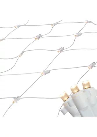 Northlight 2 X 8 Warm White Led Wide Angle Net Style Column Wrap Christmas Lights  White Wire
