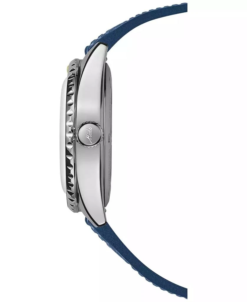MIDO Unisex Swiss Automatic Ocean Star Decompression Worldtimer Blue Rubber Strap Watch 41mm 3