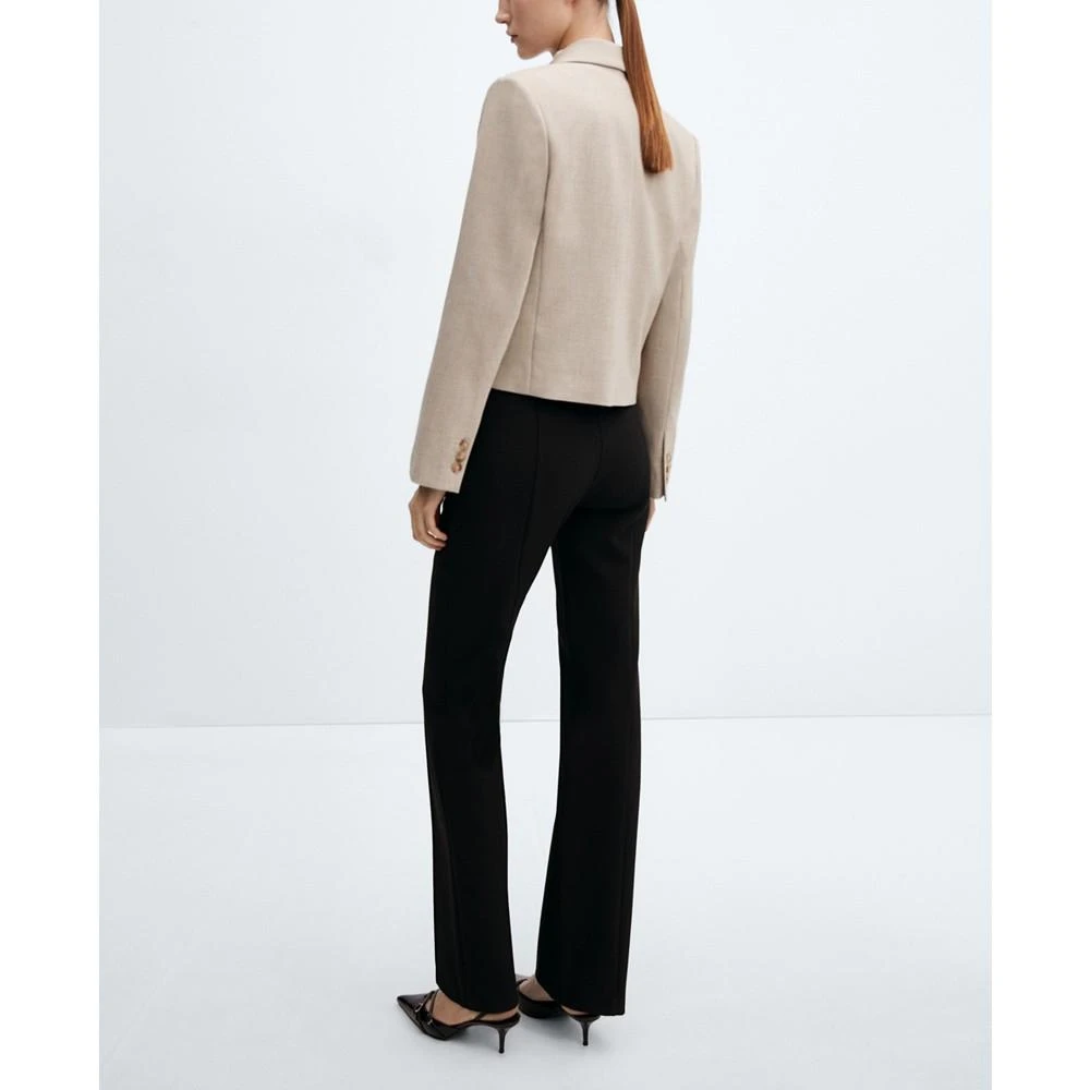 Mango Women's Button Detail Cropped Blazer 3