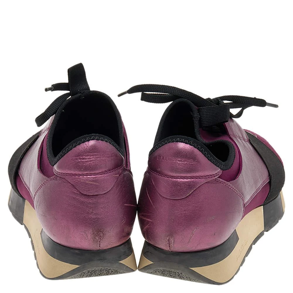 Balenciaga Balenciaga Purple/Black Neoprene And Leather Race Runner Sneakers Size 39 5