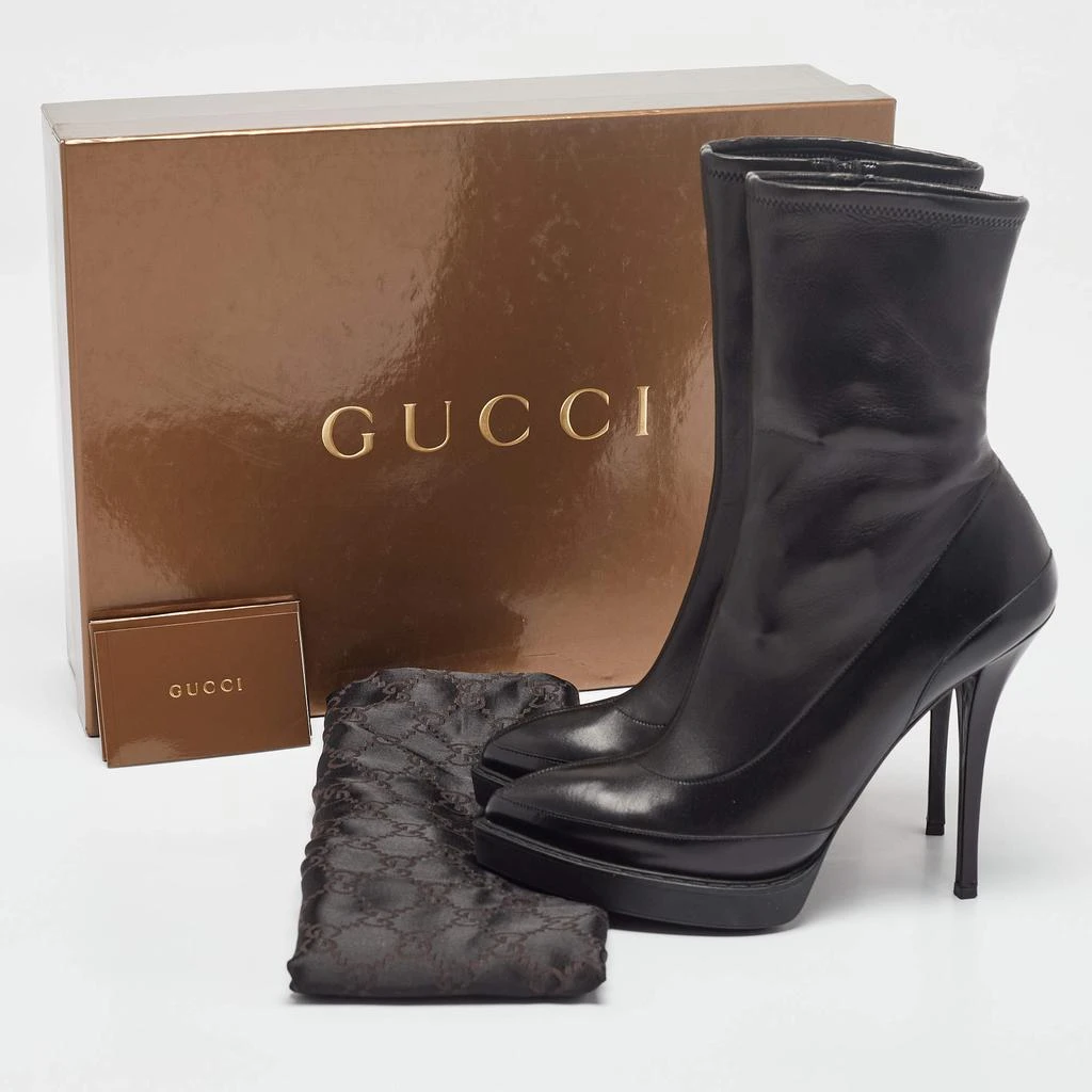 Gucci Gucci Black Leather Wimbledon Platform Ankle Boots Size 38.5 9
