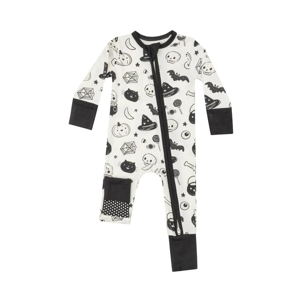 Angel Dear Halloween 2 Way Zipper Romper In White/black 2