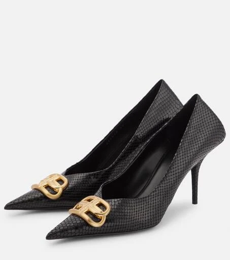 Balenciaga Square Knife BB croc-effect leather pumps 5