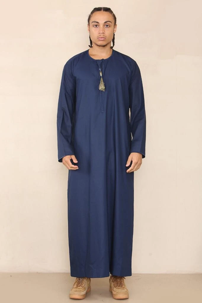 Arabic Thobes Mens Blue Thobe Jubba Saudi Islamic Arab Eid Emirati Kaftan Jubbah Tassel Robe