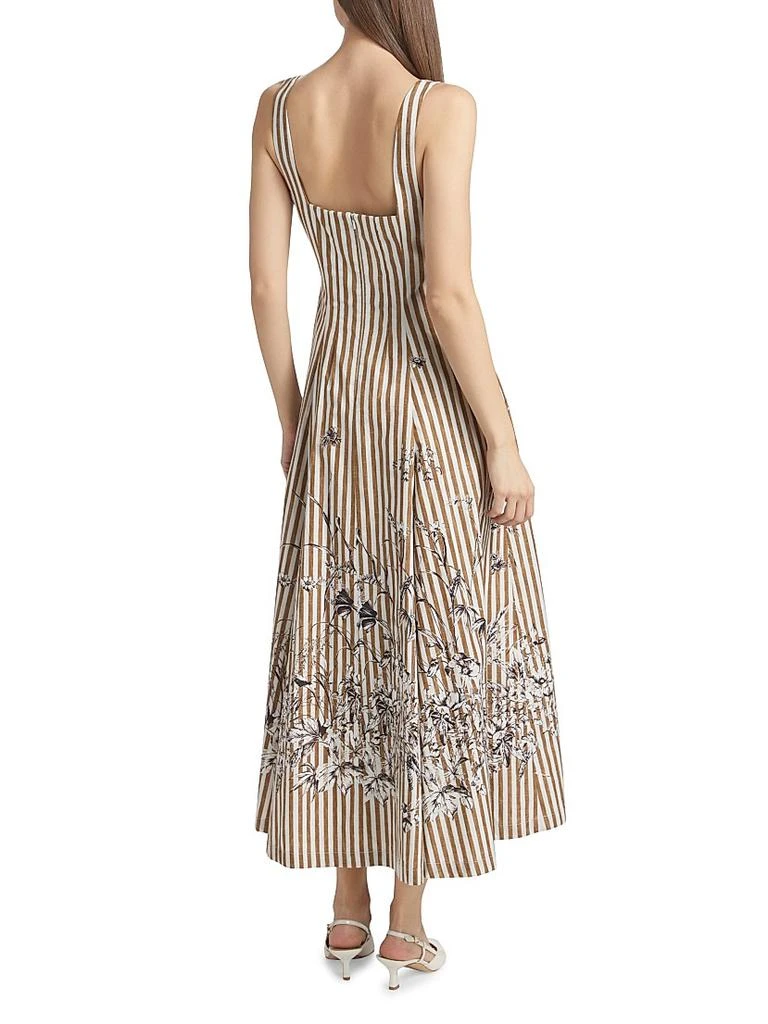 LELA ROSE Caitlin Striped Midi-Dress 5