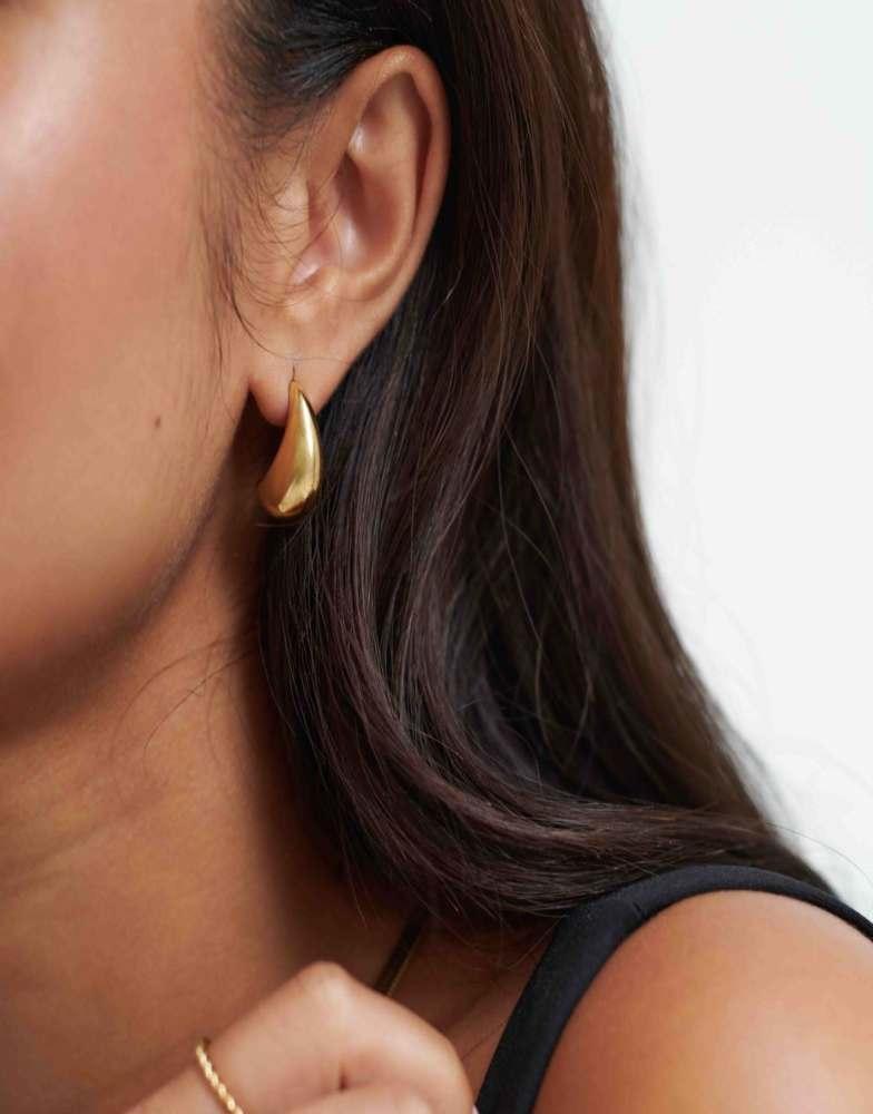 D. LOUISE D.LOUISE waterproof Curved  midi  hoops in gold   - GOLD