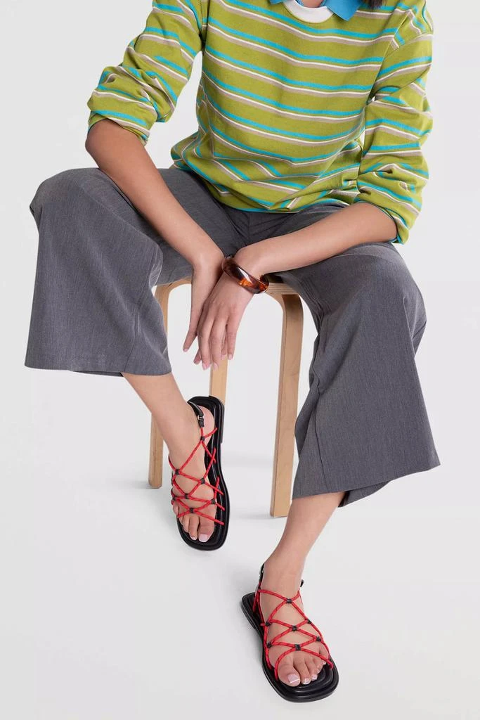 Intentionally Blank Intentionally Blank Lychee Elastic Sport Cord Flat Sandal 4