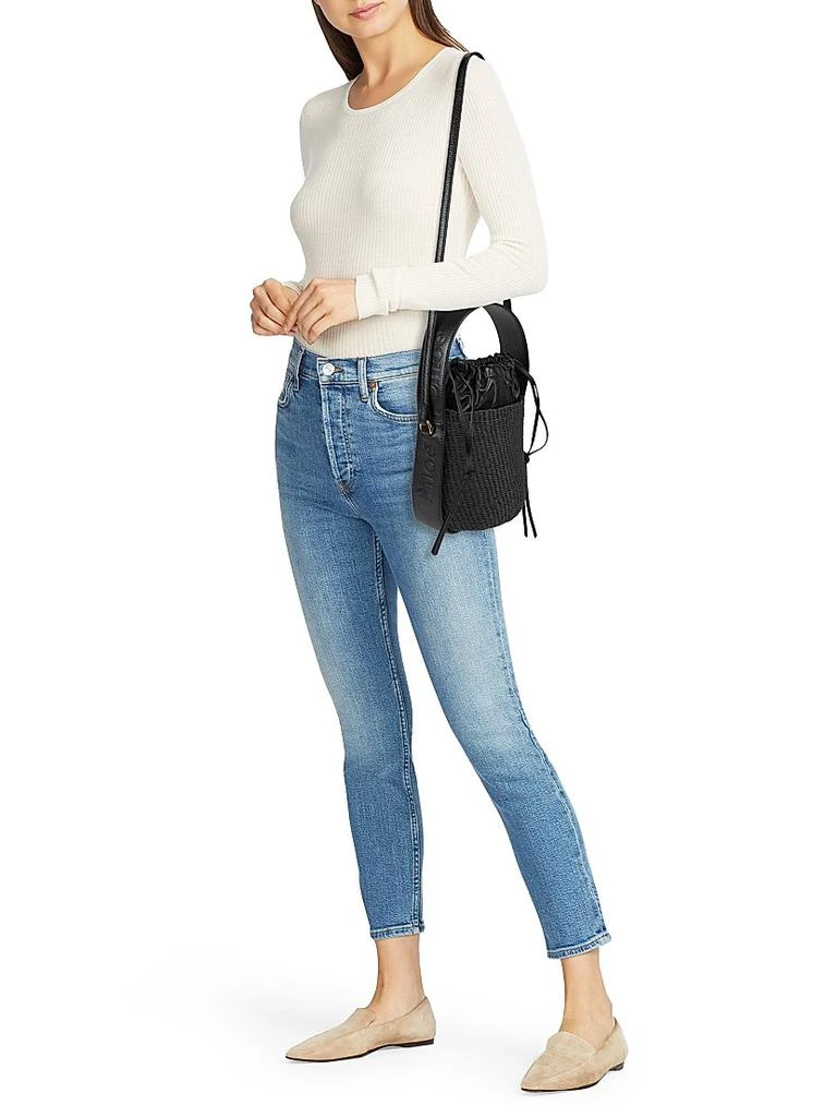 Chloé Small Woody Basket Leather-Trimmed Tote Bag 2