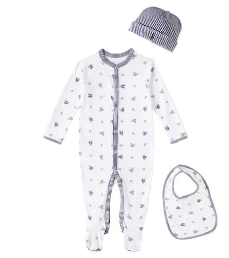 Ralph Lauren Baby cotton onesie, bib, and beanie set 1