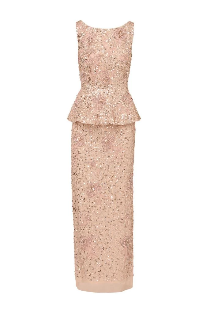 beaded peplum dress Alberta Ferretti S/S 2013 White Beaded Cocktail Peplum Dress – The Kit  Vintage main image 1