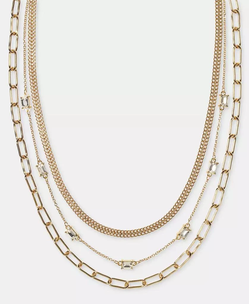On 34th Gold-Tone Multi Strand Mixed Chain Layered Necklace, 16" + 3" extender, Macy
s Exclusive