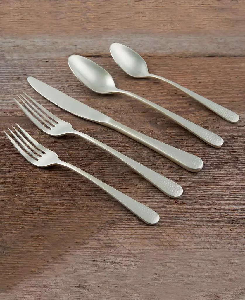 Cambridge Silversmiths Keene Hammered Satin 20-Piece Flatware Set, Service for 4 2