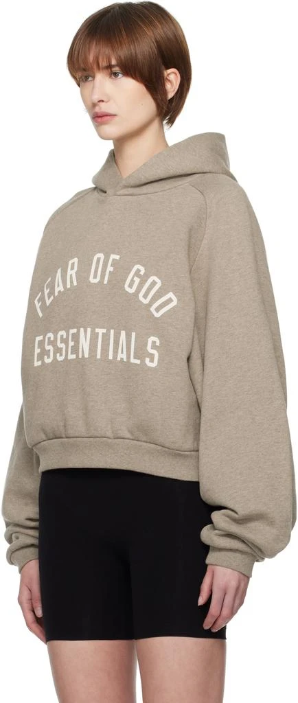 Essentials Gray Fleece Cropped Hoodie 4