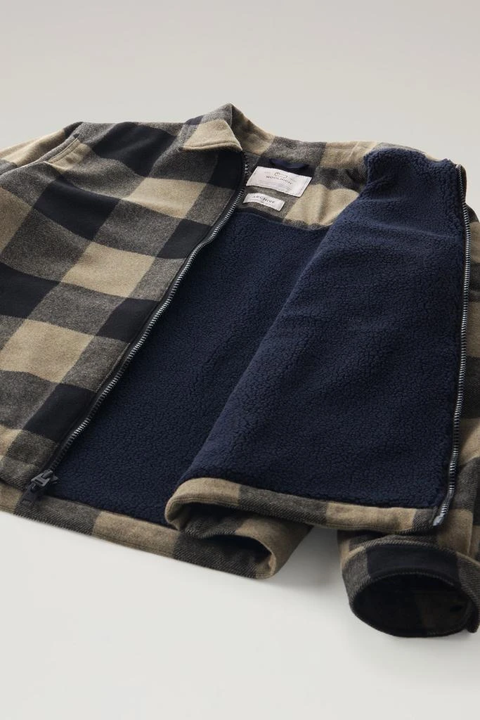 Woolrich Overshirt in Recycled Italian Wool Blend with Sherpa Lining - Men - Red 4